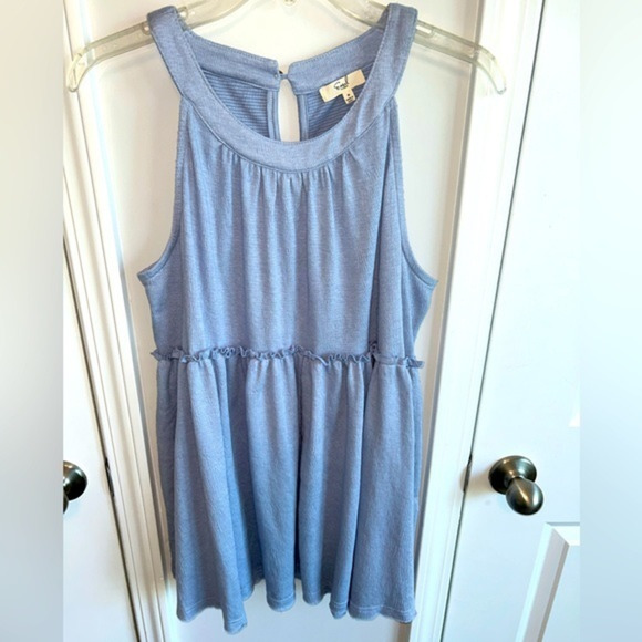 Easel light blue, sleeveless halter dress - sz Medium - Picture 1 of 7